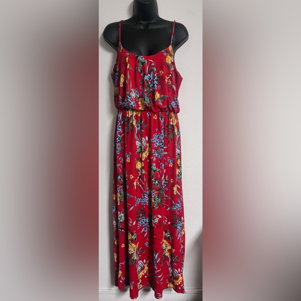 Floral Red Maxi Dress